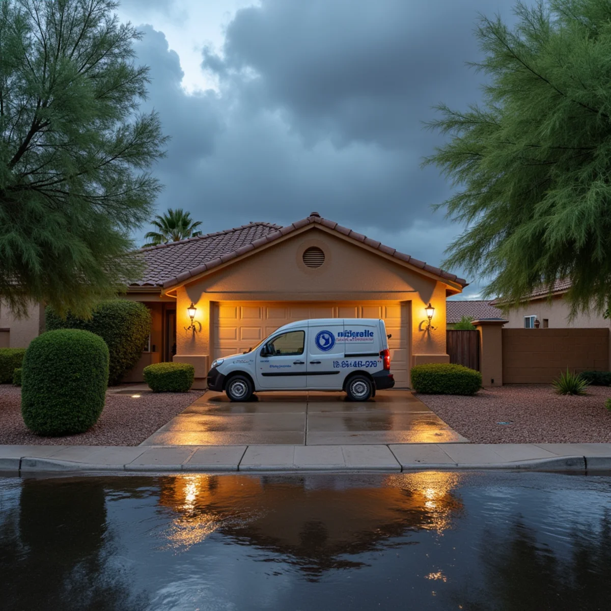 Homeowner checking under-sink supply lines during a leak-prevention walkthrough in a central Tempe, AZ ranch home