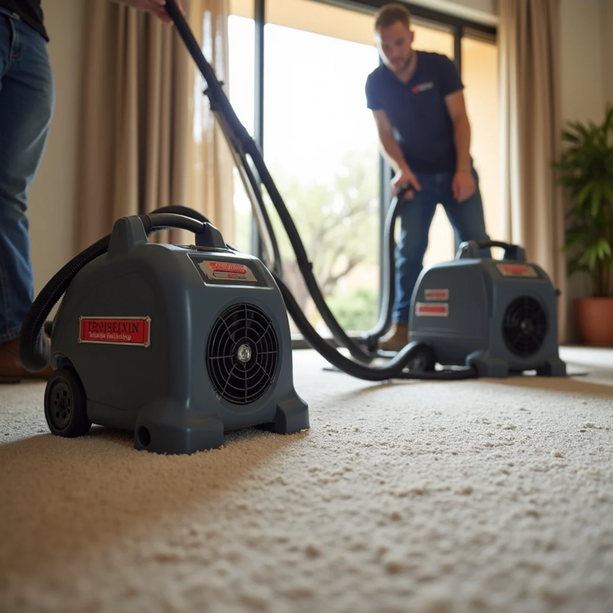 Apartment & Rental Water Damage Emergency in progress — a technician at work in a Tempe, AZ home