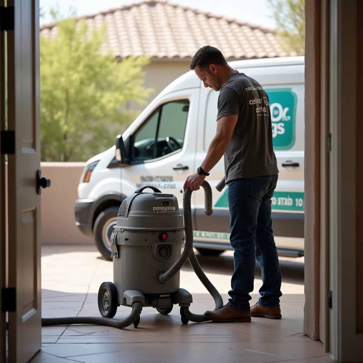 ASU Rental & Property Manager Water Damage in progress — a technician at work in a Tempe, AZ home
