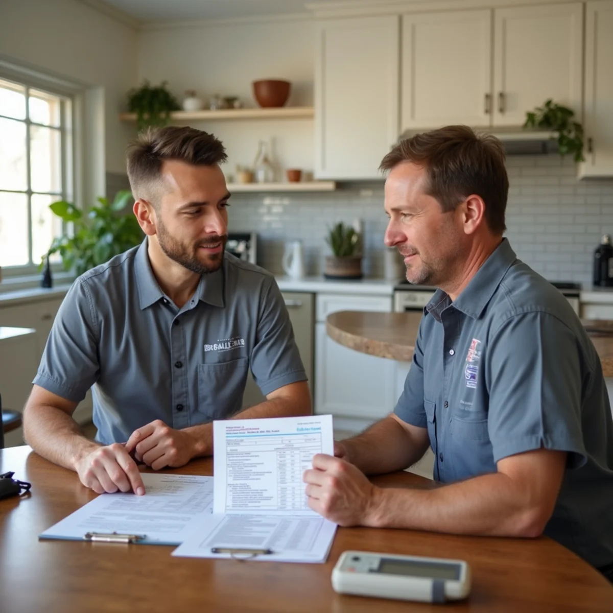 Reviewing water damage restoration cost and insurance paperwork in Tempe, AZ