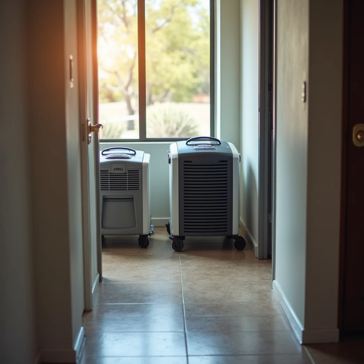 Commercial Water Damage Restoration in progress — a technician at work in a Tempe, AZ home