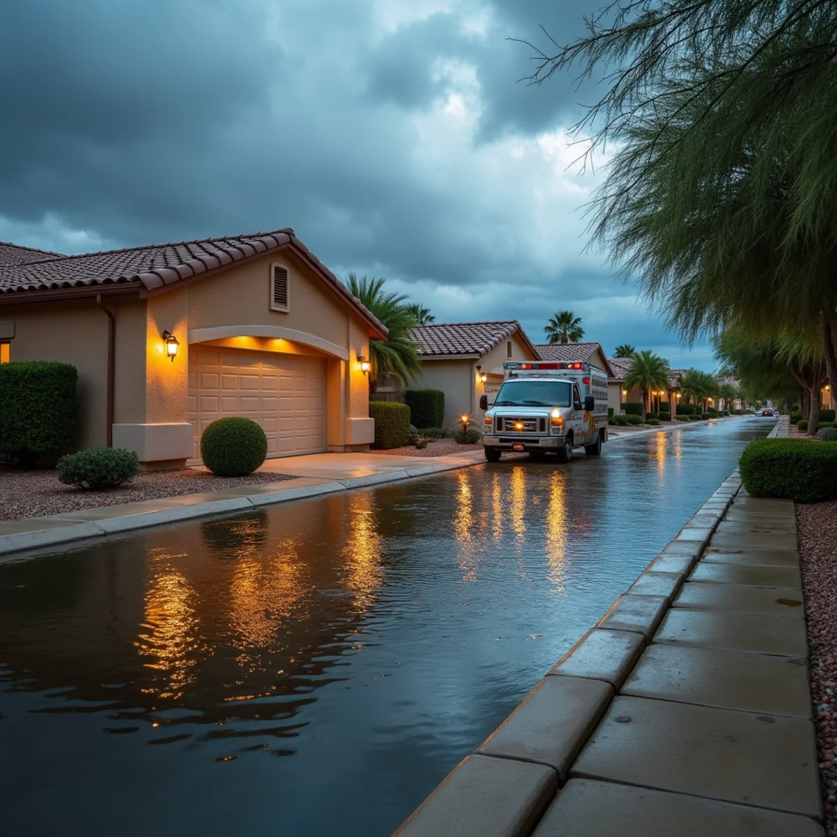 Water on the floor of a Mill Avenue Tempe storefront after a fire sprinkler discharge