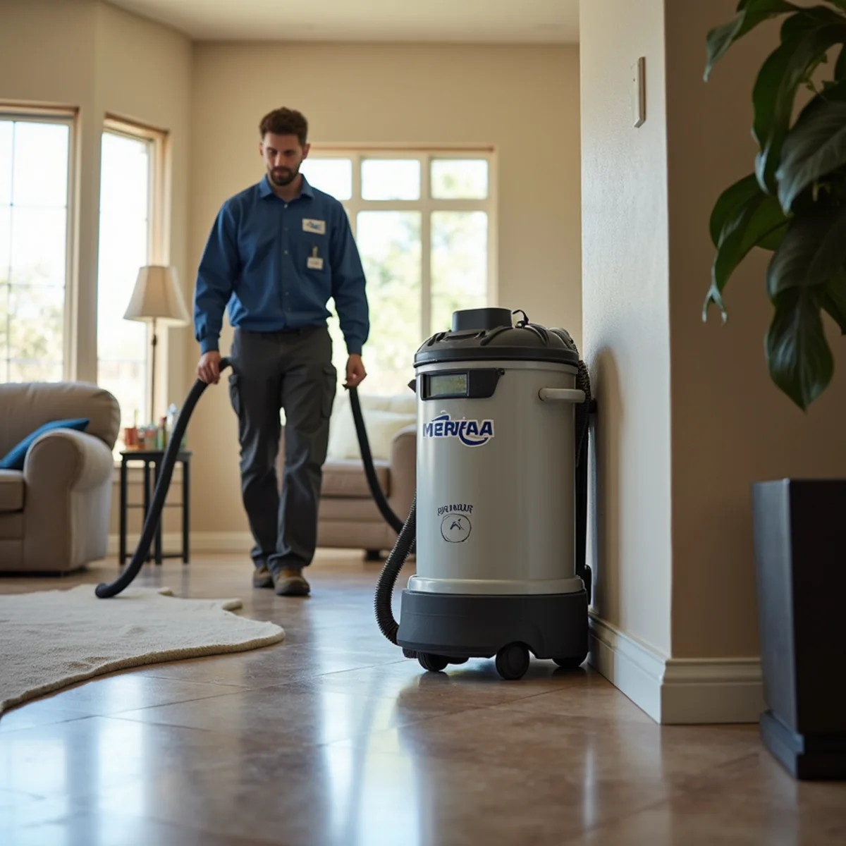 Mold Remediation in progress — a technician at work in a Tempe, AZ home