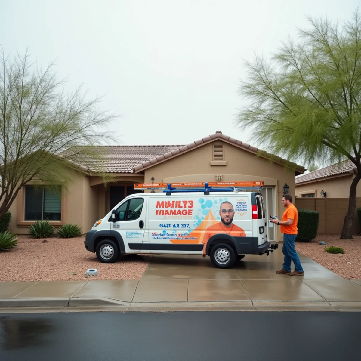 Water damage restoration after a monsoon roof leak near Clark Park in Tempe, AZ