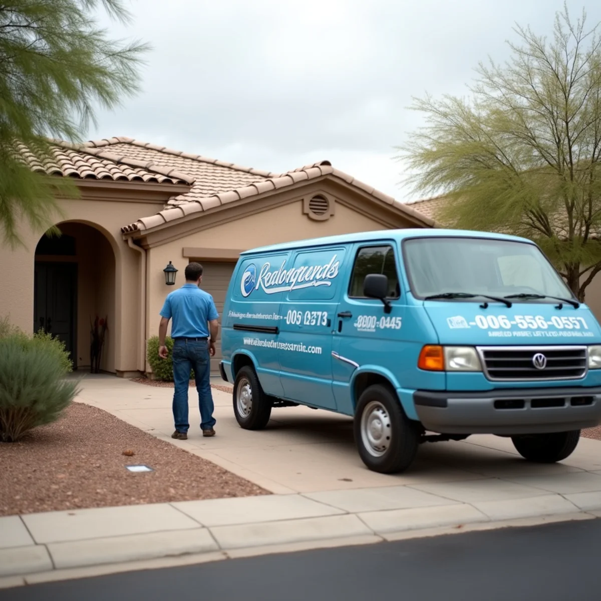 Mid-century ranch home in the Hudson Manor neighborhood near Tempe Town Lake, AZ served for water damage restoration