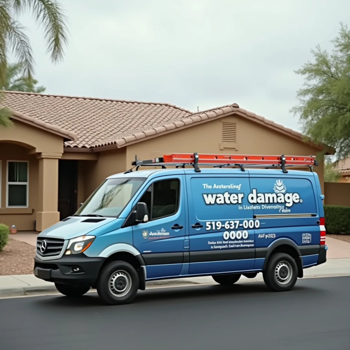 Large irrigated lots in the Tally Ho Farms neighborhood of Tempe, AZ served for water extraction and structural drying