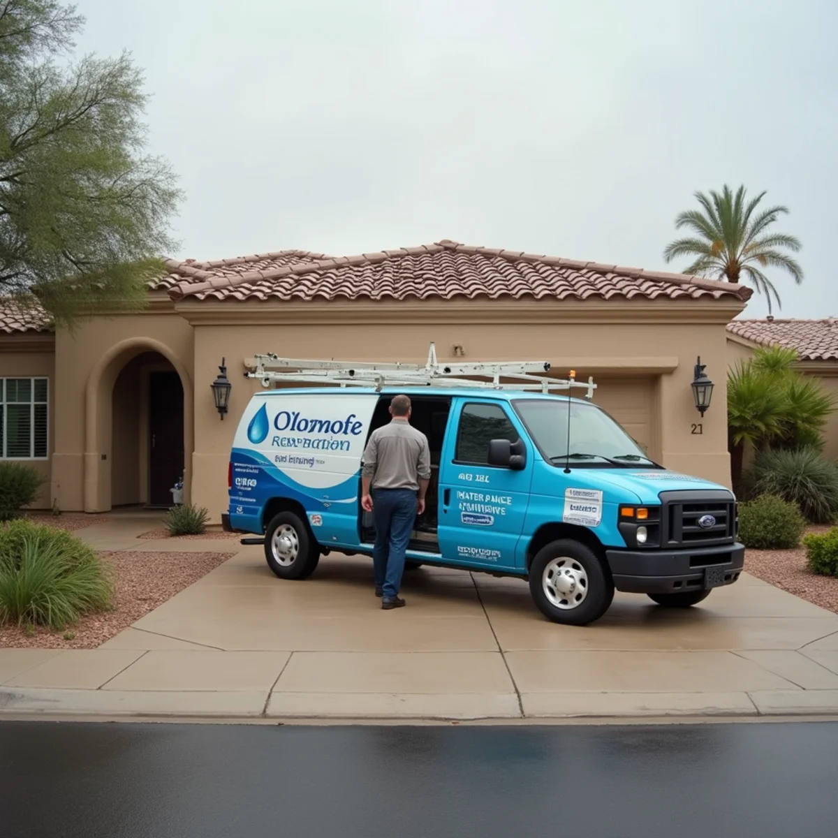 Waterfront homes on the lake in The Lakes community of Tempe, AZ served for structural drying