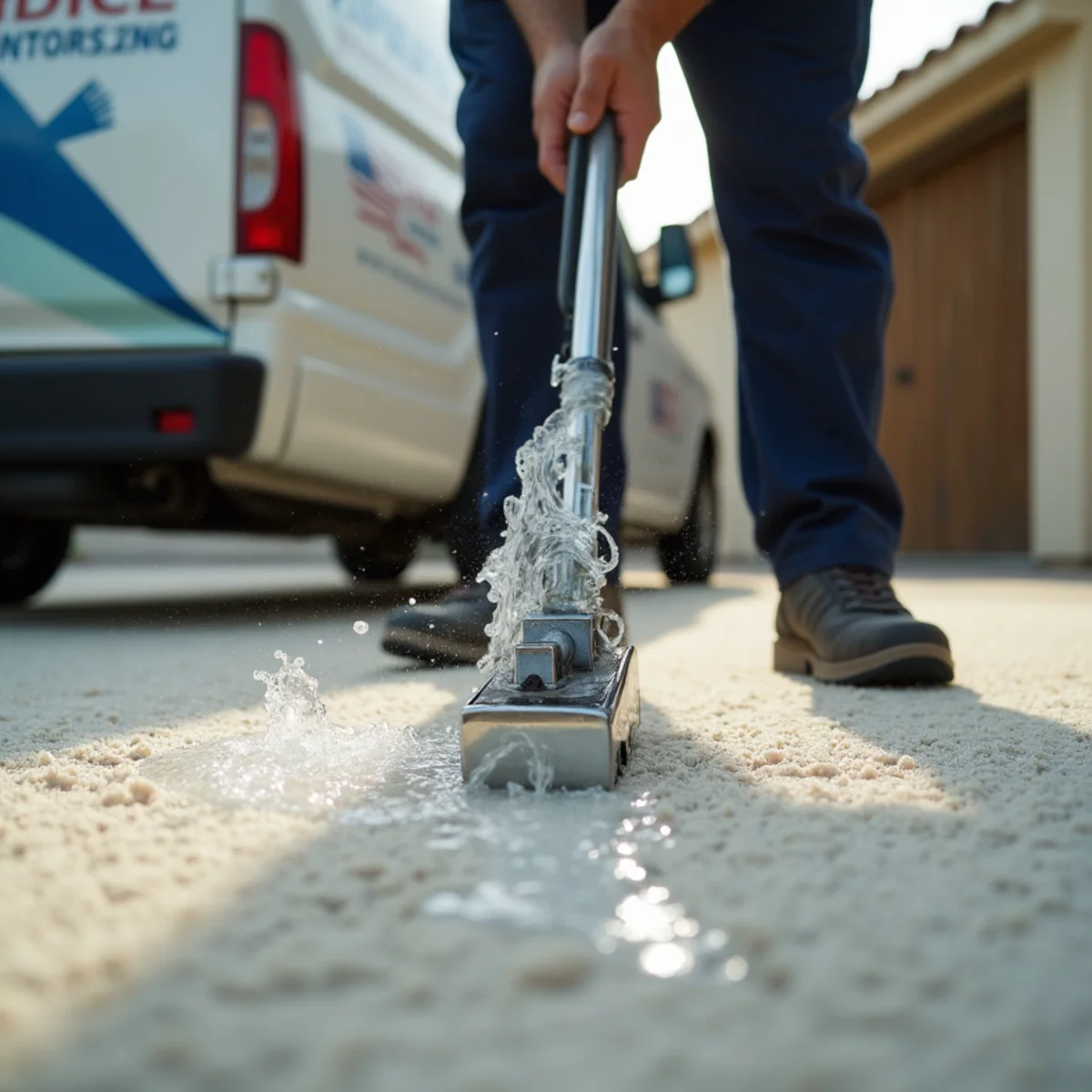 Water Extraction & Removal in progress — a technician at work in a Tempe, AZ home
