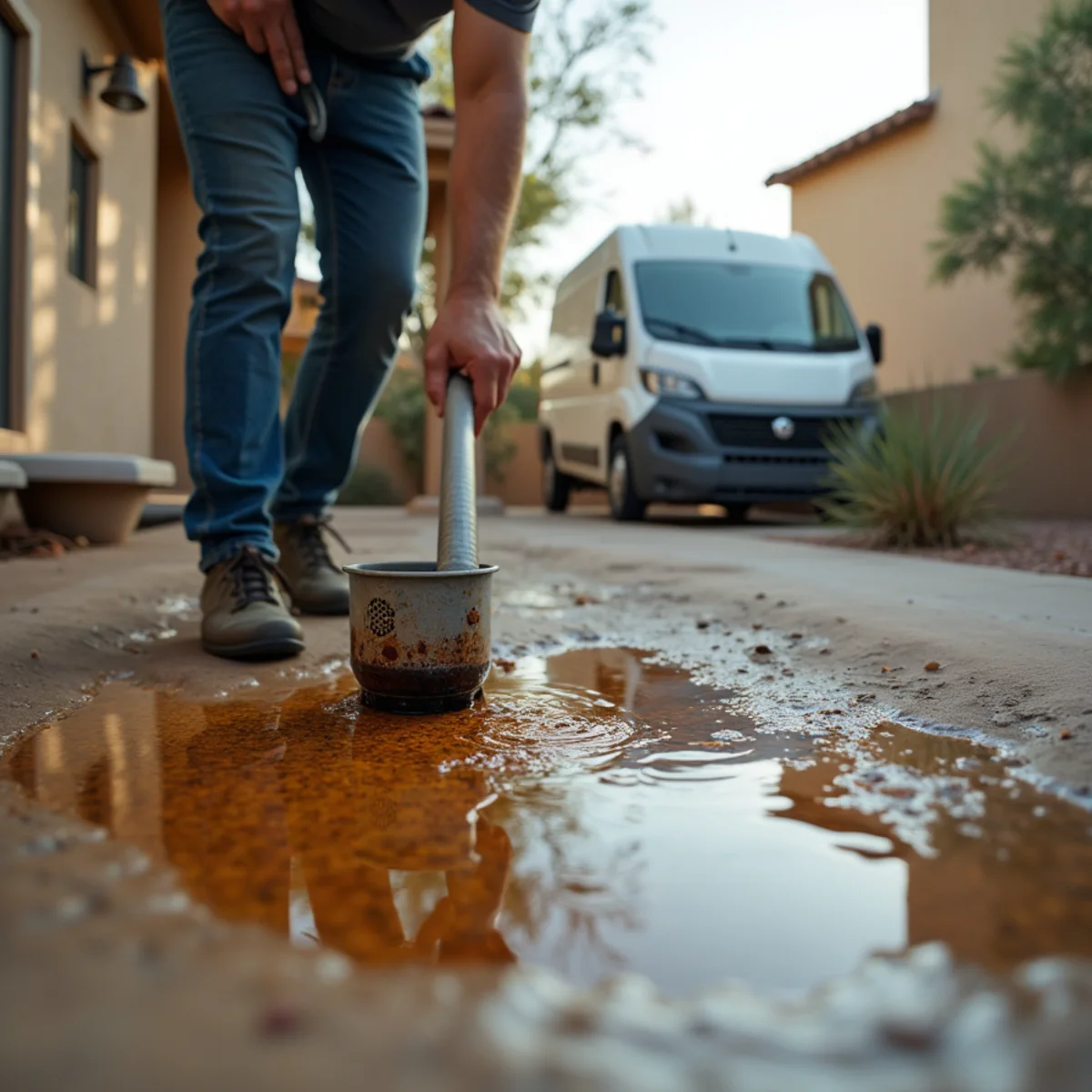 Water Heater Burst Emergency in progress — a technician at work in a Tempe, AZ home